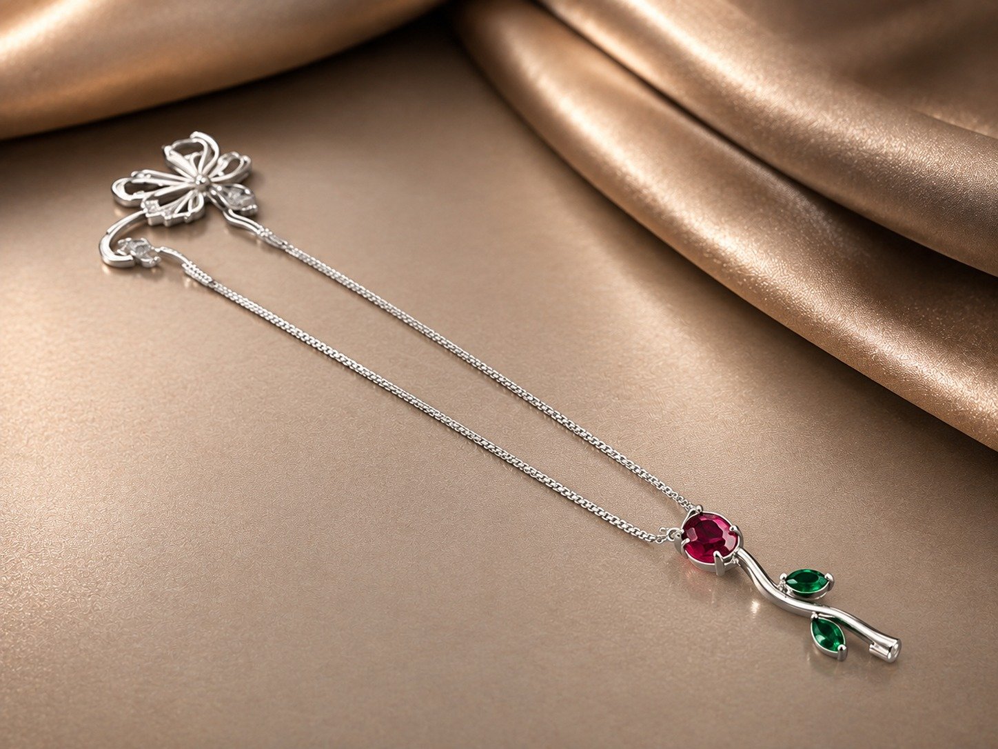 Royal Bloom Silver Necklace